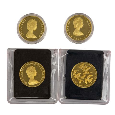 Kanada /GOLD Lot mit 4 x 100 Dollar , je 1/2 Unze PP