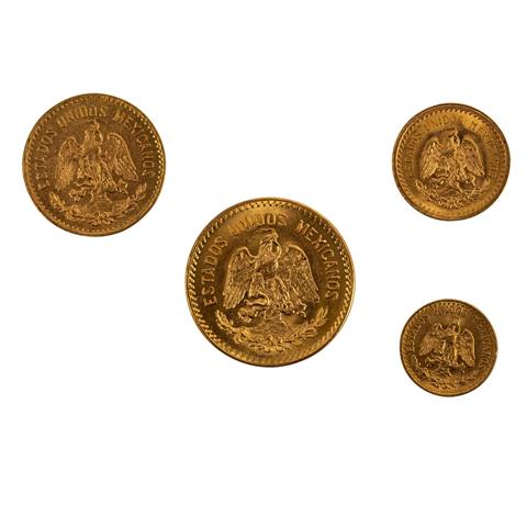 Mexiko /GOLD - Lot mit 4 Münzen 2 bis 10 Pesos