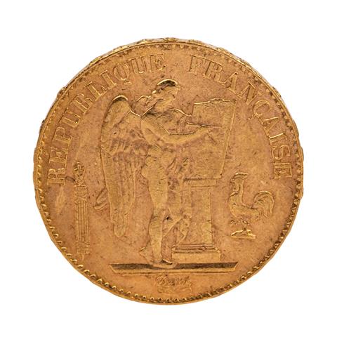 Frankreich /GOLD - 20 Francs Republik 1897-A