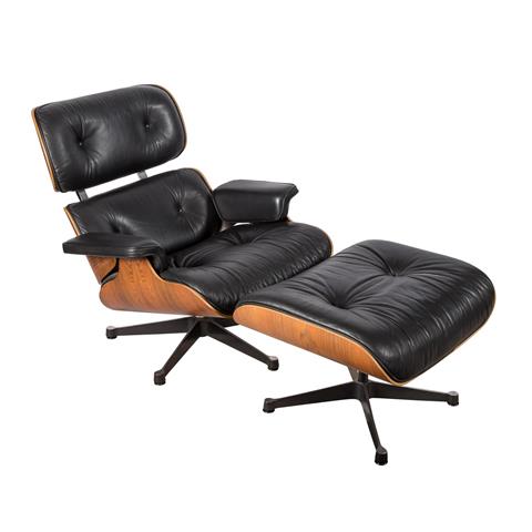 RAY & CHARLES EAMES "Lounge Chair mit Ottomane"
