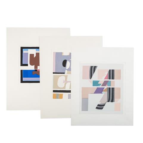 SIEBER, FRIEDRICH (1925-2002), 3 Farbsiebdrucke "Abstrakte Kompositionen":