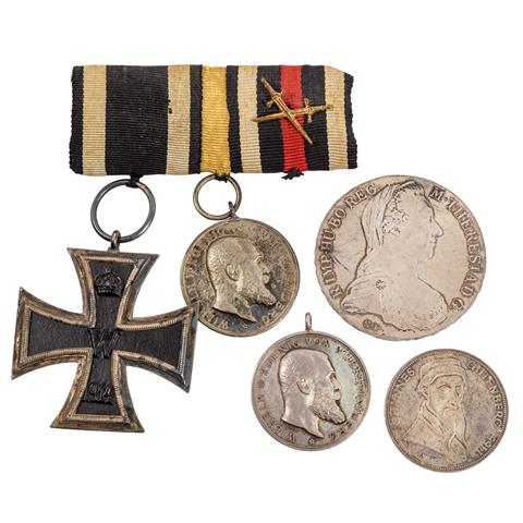 Medaillen, Auszeichnungen, Münzen, darunter Württemberg