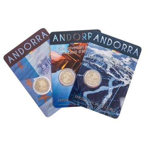 Andorra 3-teiliges Euromünzenkonvolut -