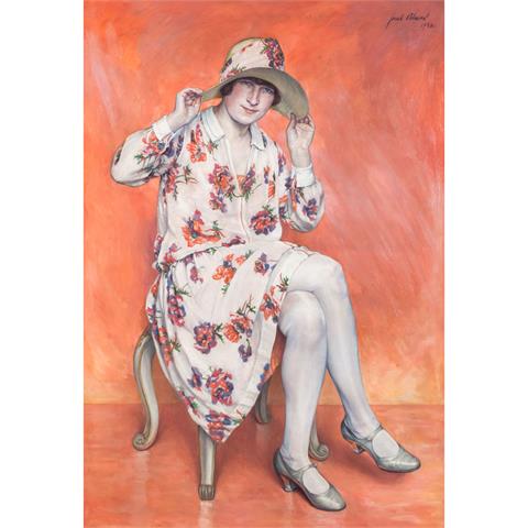 ULMER, HANS (1886-?) "Junge Frau, gekleidet in der Mode der 1920er-Jahre" 1928