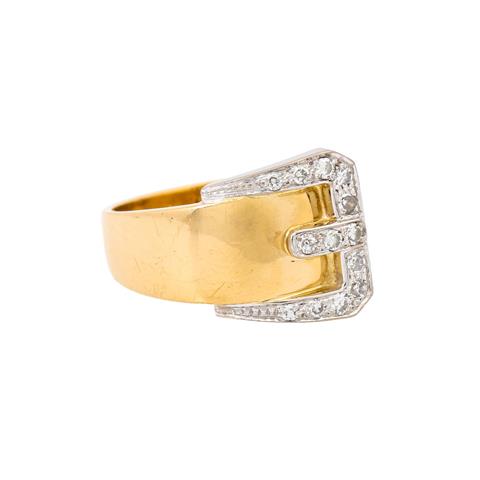 Ring "Gürtel" mit Achtkantdiamanten zus ca. 0,2 ct, gute Farbe und Reinheit,
