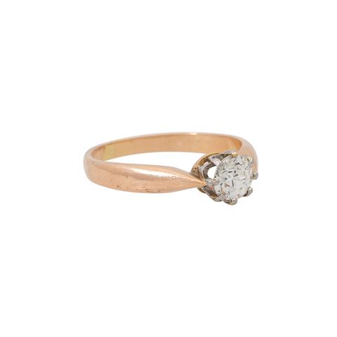 Ring mit schönem Altschliffdiamant ca. 0,65 ct,