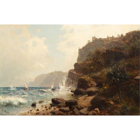 SCHULTZE, ROBERT (1828-1910), "Brandung an mediterraner Steilküste",