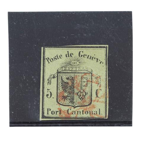 Schweiz - Kanton Genf  5 Cent 1845, Michel Nr. 3, gestempelt