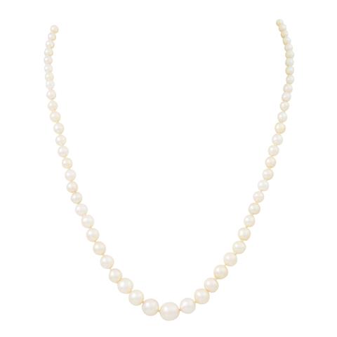 Perlenkette mit feiner Diamant-Perlen-Schließe,