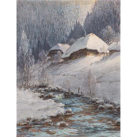 HAUPTMANN, KARL (1880-1947) "Schwarzwaldhof in der Wintersonne"