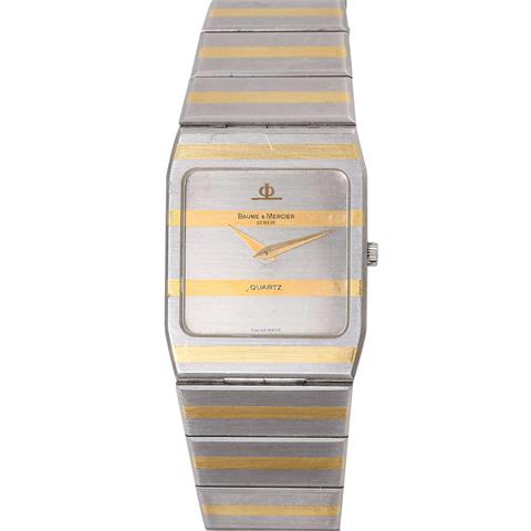 BAUME & MERCIER "Zebra" flache Vintage Armbanduhr, Ref. 5739.038. Ca. 1980er Jahre.
