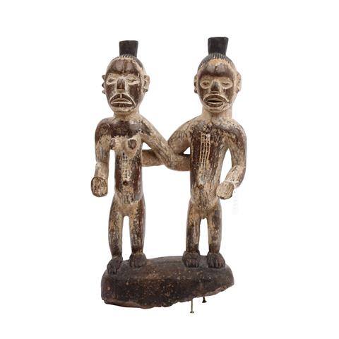 Skulptur eines Hochzeitpaares. KONGO/GABUN, um 1950.