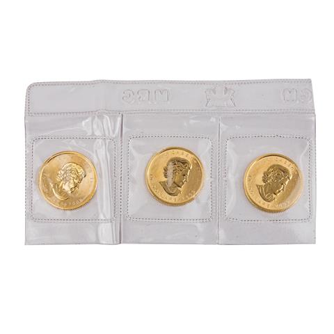Canada - 3 x 10 Dollars 2009, je 1/4 Unze Gold fein, insg. 3/4 Unze Feingold,