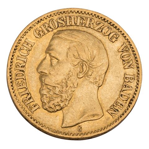 Deutsches Kaiserreich / Baden - 20 Mark 1872/G, Grossherzog Friedrich,