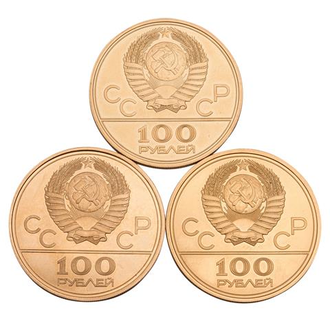 UdSSR - 100 Rubel der Jahre 1978 (2x)/1979, Moskau Olympische Spiele,