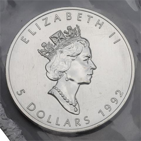 Kanada /SILBER - 5 Dollar Maple Leaf  1oz 1995
