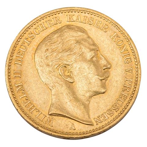 Dt. Kaiserreich /GOLD - Preussen Wilhelm II. 20 Mark 1898 A