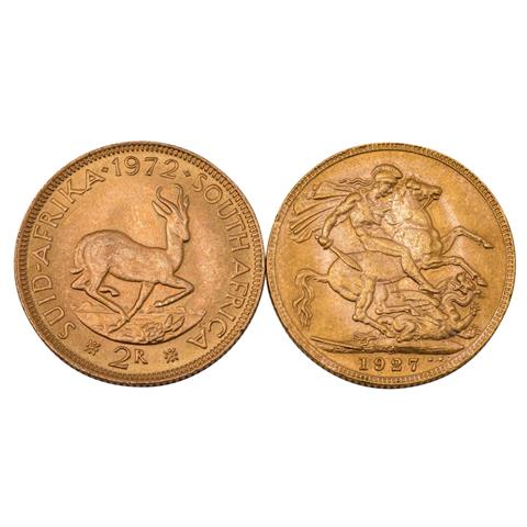 Südafrika/GOLD - Konvolut: 1 Sovereign 1927 SA