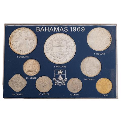 Set Bahamas 1969 mit 9 Münzen - 1 Cent bis 5 Dollars