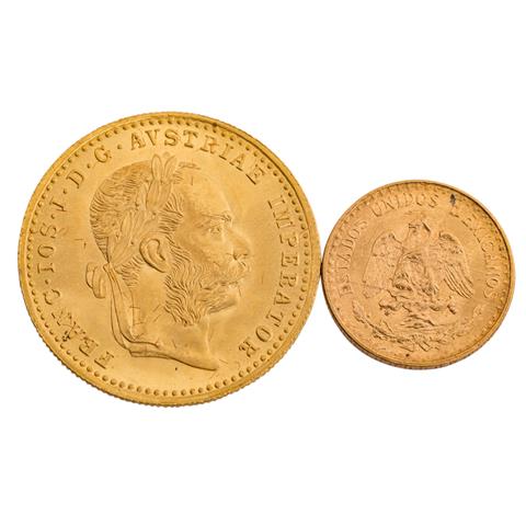 Österreich und Mexiko /GOLD - 1 Dukat 1915/NP und 2 Pesos 1945