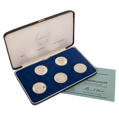 Medaillen /SILBER  - 5 x Medaillen der Bundeskanzler 1949-1979