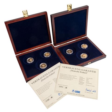 6 x Medaillen /GOLD - 'Deutsche Einheit' 1994 PP