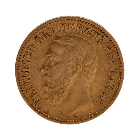 Dt. Kaiserreich /GOLD - Baden Friedrich 10 Mark 1873-C
