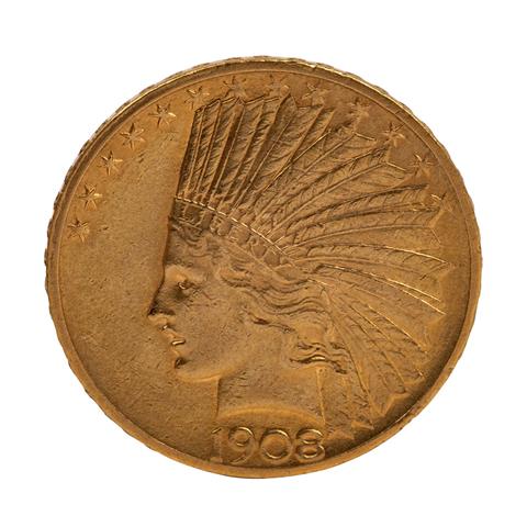 USA /GOLD - 10 $ Indian Head 1908