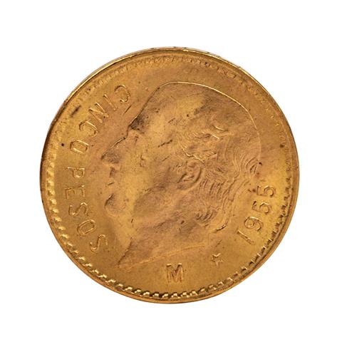 Mexiko /GOLD - 5 Pesos 1955