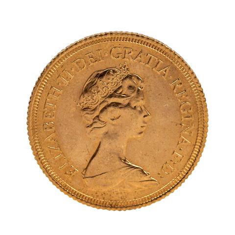 Großbritannien /GOLD - Elisabeth II. m. Diadem, 1 Sovereign 1976
