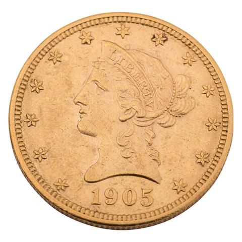 USA - 10 Dollars Eagle 1905/oMzz.,
