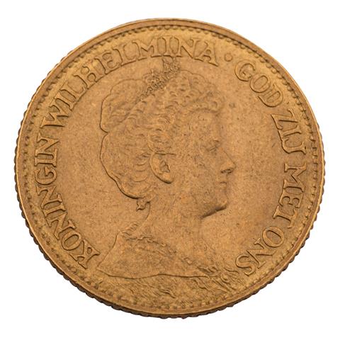 Niederlande /GOLD - Wilhelmina m. Diadem 10 Gulden 1910