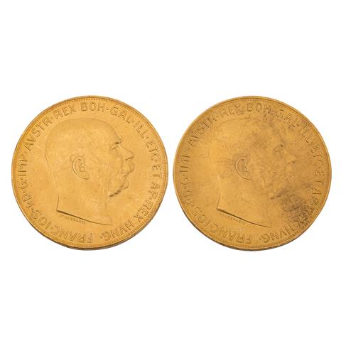 Österreich / GOLD - 2 x 100 Kronen 1915 (offizielle Neuprägung),