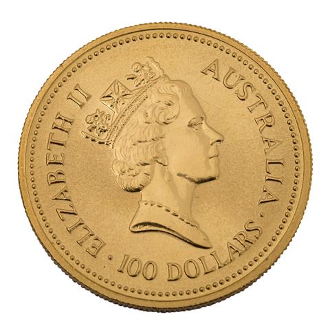 Australien / GOLD - 100 Dollars 1987, THE AUSTRALIAN NUGGET, 1 Unze fein,
