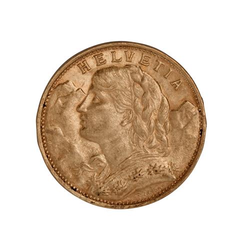 Schweiz - 20 Franken 1922/B, Vreneli,