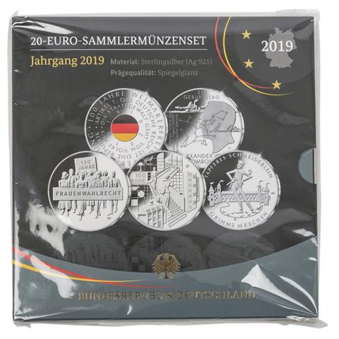 BRD - 5 x 20 Euro Sammlermünzenset 2019,