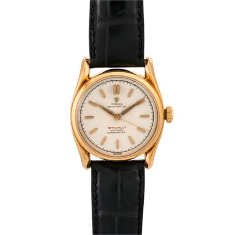 ROLEX Vintage 1950er Oyster Perpetual "Bombay Bubble Back" Ref. 5018  - ROTSCHRIFT