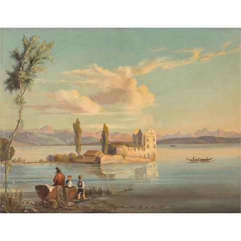 HECK, WILHELM E. (1831-1889), zugeschrieben "Fischer am Ufer eines Sees"