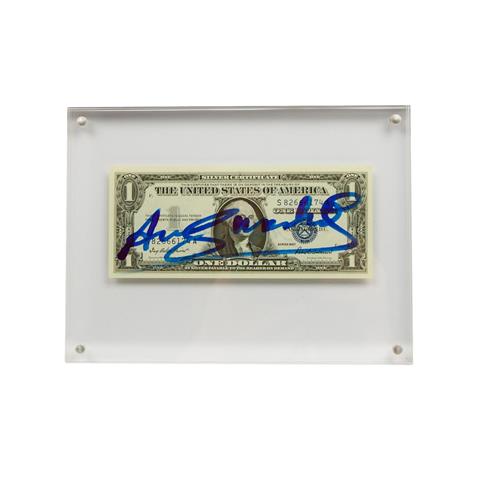 WARHOL, ANDY (1928-1987), "1 Washington's Dollars", 1957, als Autograph,