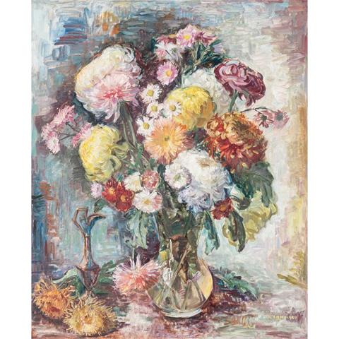 EBERHARD, MARIE (1897-1975), "Blumenstillleben mit kleiner Kanne",