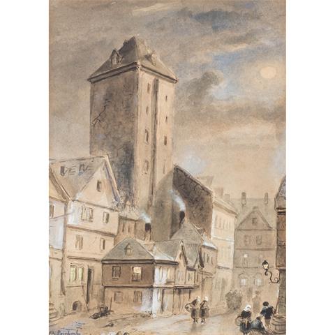 LEICKERT, CHARLES (1814-1907), "Holländische Stadt in winterlicher Abendstimmung",