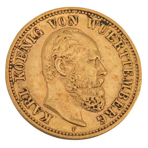 Württemberg/GOLD - 5 Mark 1877 F König Karl,