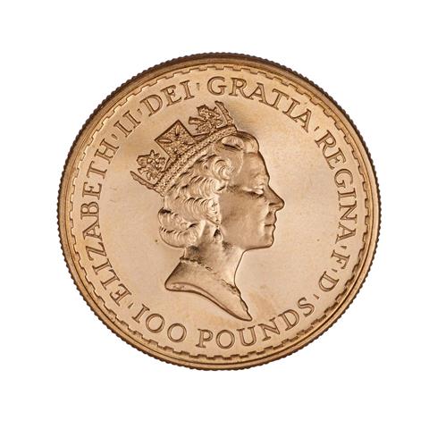 GB/GOLD - 100 Pounds 1988, Elizabeth II.,