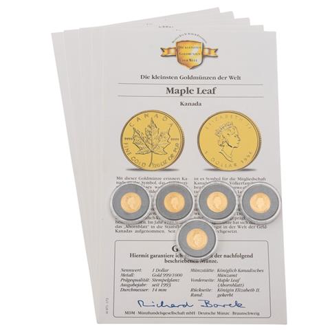 Kanada - 5 x 1 Dollar 1997, GOLD,