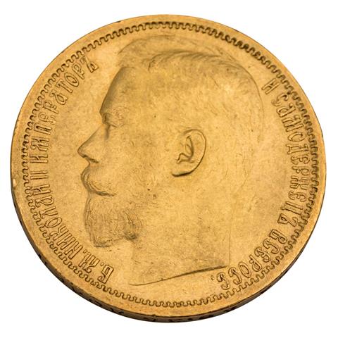 Russisches Zarenreich /GOLD - Nikolai II. 15 Rubel 1897