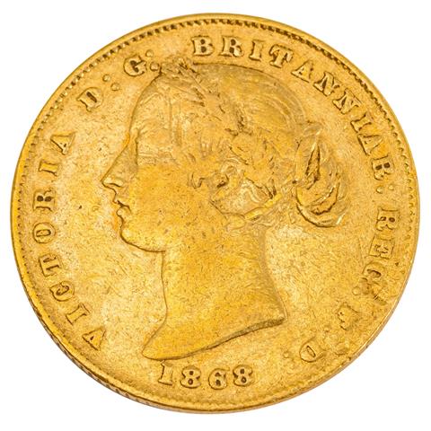 Australien/Gold - 1 Pfund 1868/ Sydney Mint, Queen Victoria,