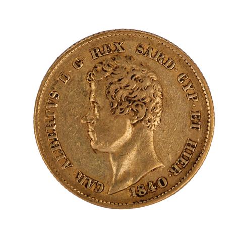 Sardinien /GOLD - Karl Albert 20 Lire 1840