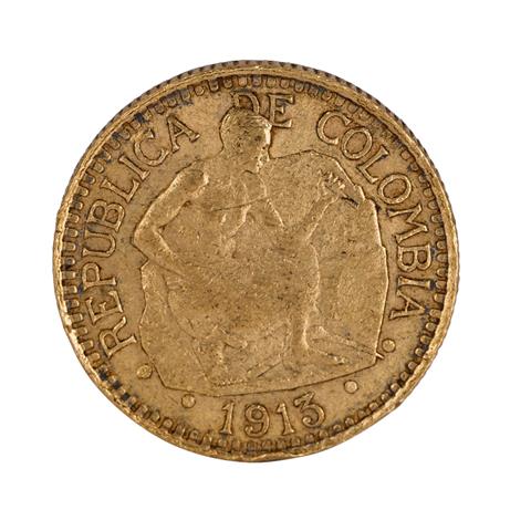 Kolumbien /GOLD - Republik 5 Pesos 1913