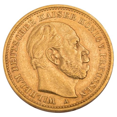 Dt. Kaiserreich /GOLD - Preussen, Wilhelm I. 20 Mark 1887-A