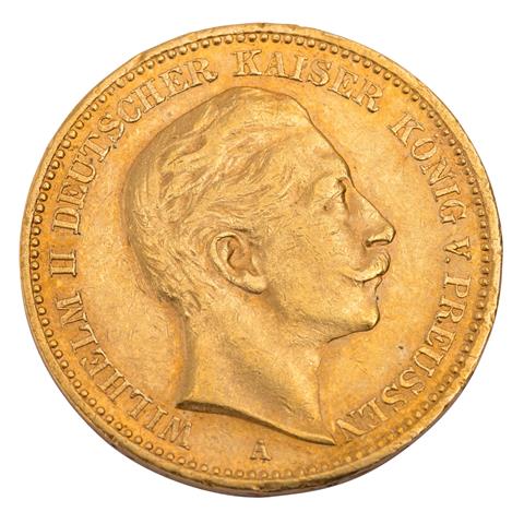 Dt. Kaiserreich /GOLD - Preussen Wilhelm II. 20 Mark 1900-A